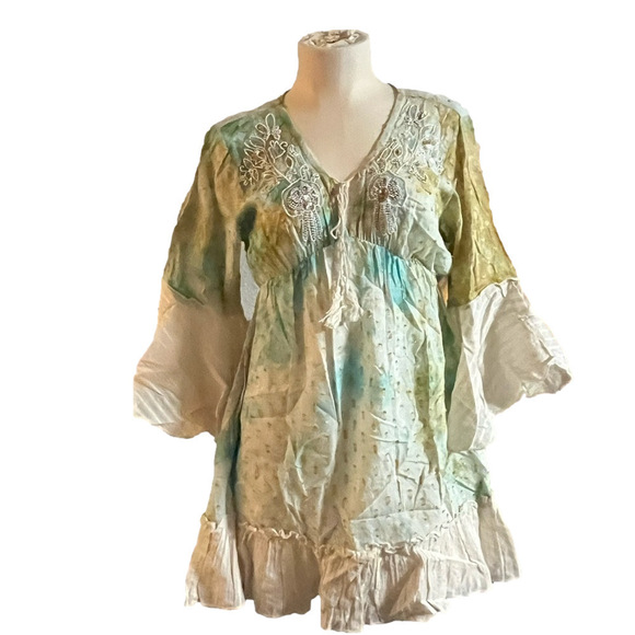 NWT  small boho shirt light green by sacred thread lightweight trending - Picture 5 of 13